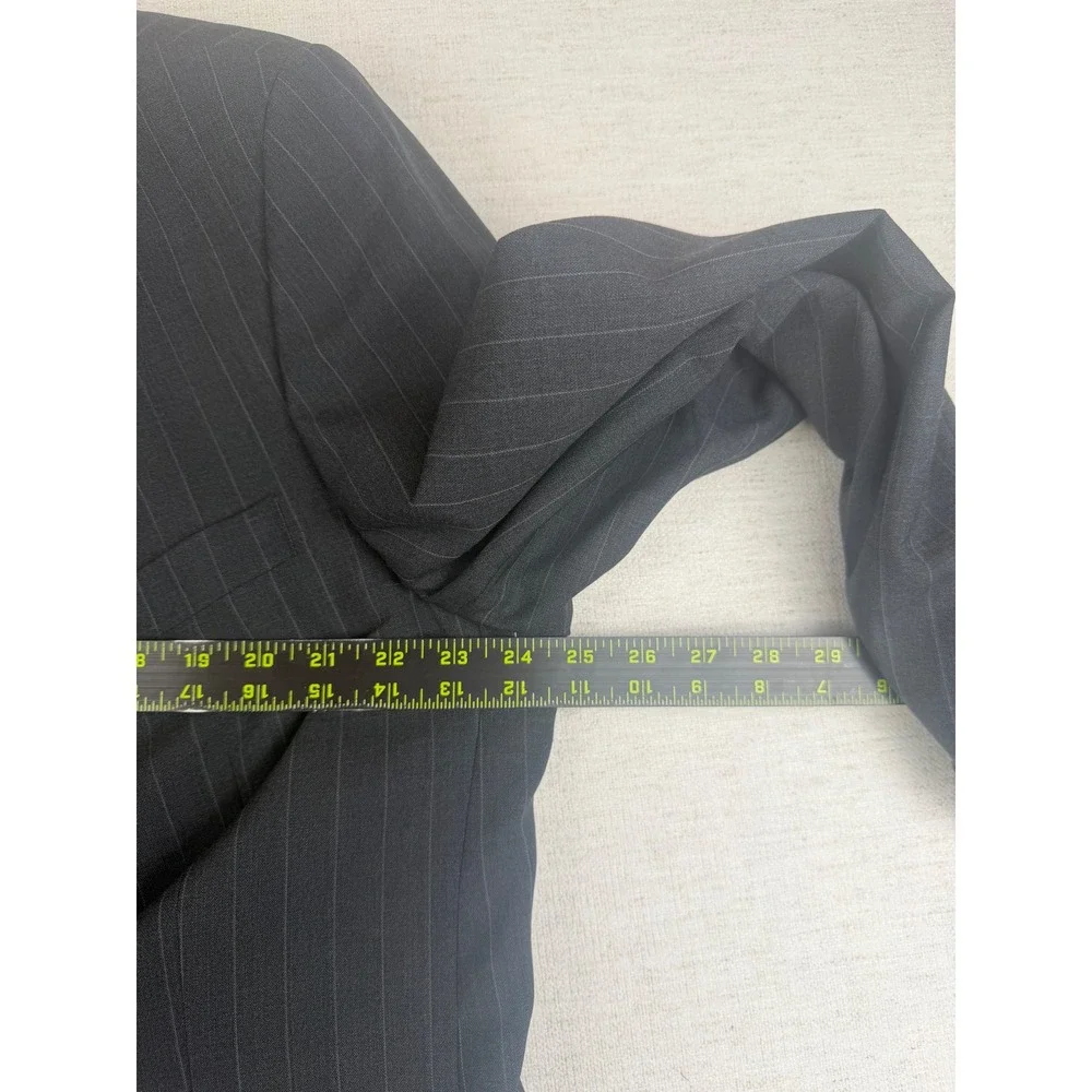 Brooks Brothers 346 Mens 46L Pinstripe Wool Stretch Blazer Charcoal‎ Grey